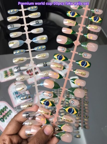 Premium world cup 30 pcs fake nail set