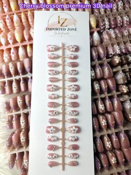 Cherry blossom premium 3D nail