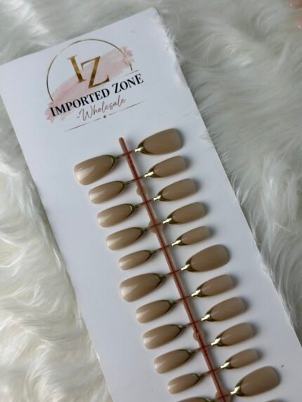 Caramel Gold Tip Nail