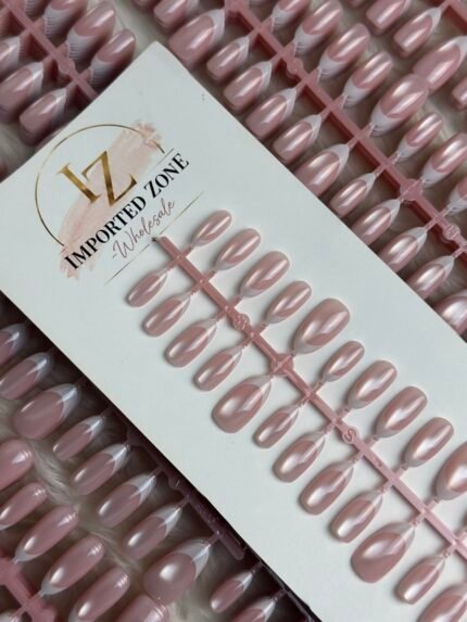 French glossy Almond nail